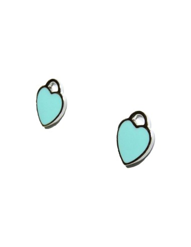 925 Sterling Silver Heart Earrings Enamelled...