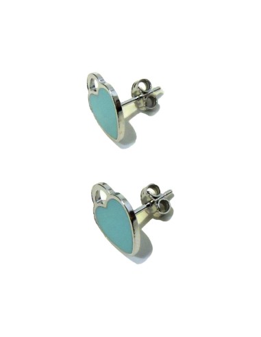 Orecchini Cuore in Argento 925 Smaltato Colori...