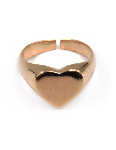 Anello Cuore Personalizzabile in Argento Placcato Oro Rosa