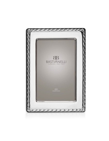 925er Sterlingsilber-Fotorahmen mit Seilrand, 10x15