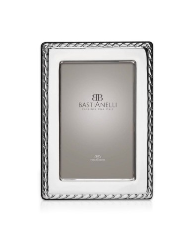 Cornice Portafoto Lucida Effetto Stropicciato cm 18x24 in Argento 