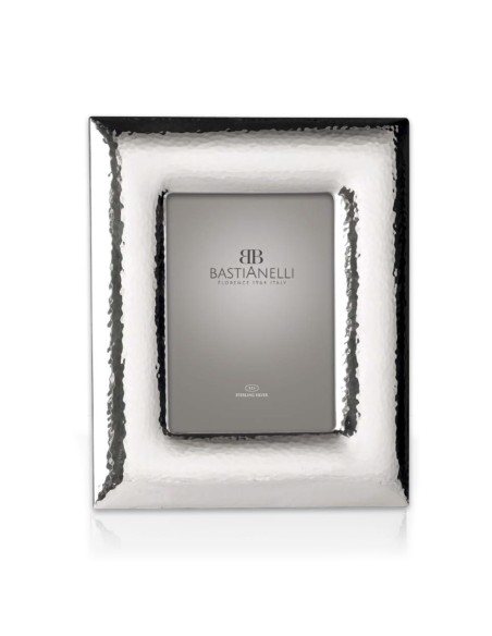 Rounded Hammered 925 Sterling Silver Photo Frame 4x6 