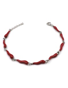 Bracciale Cornetti Portafortuna in Argento Smaltato