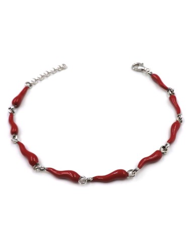 Bracciale Cornetti Portafortuna in Argento Smaltato