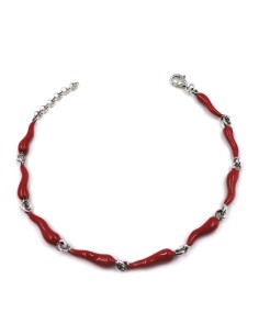 Bracciale Cornetti Portafortuna in Argento Smaltato 2