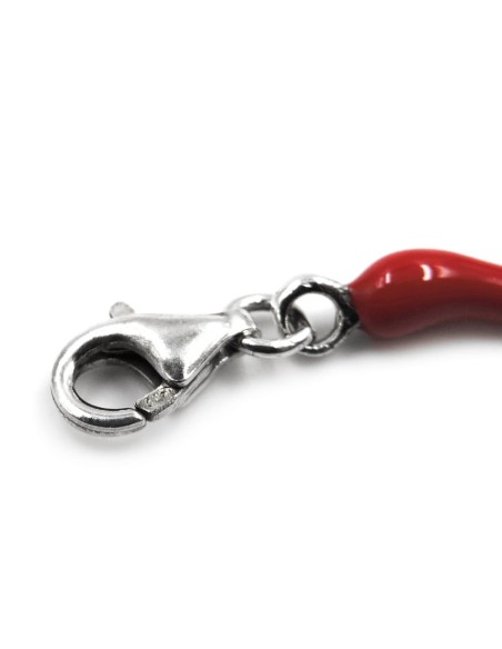 925 Sterling Silver Enamelled and Glossy Lucky Horns Bracelet 