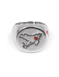 Anello Chevalier Ovale Sicilia in Argento 925  2