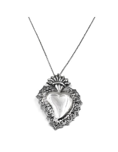 Ex Voto Herz-Halskette aus Sterlingsilber