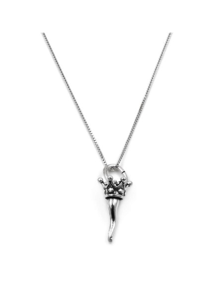 Collana Corno Corona in Argento 