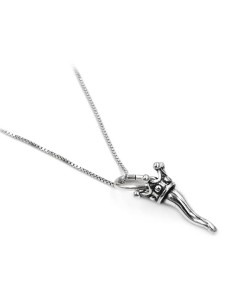 Sterling Silver Crowned Lucky Horn Necklace  2