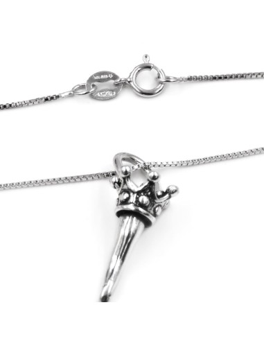 Collana Corno Corona in Argento 