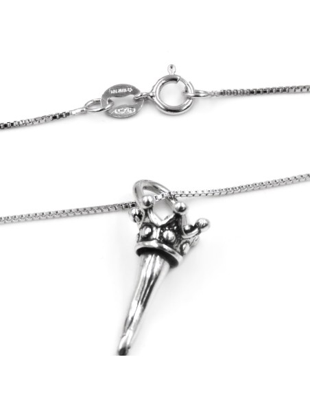 Collana Corno Corona in Argento 
