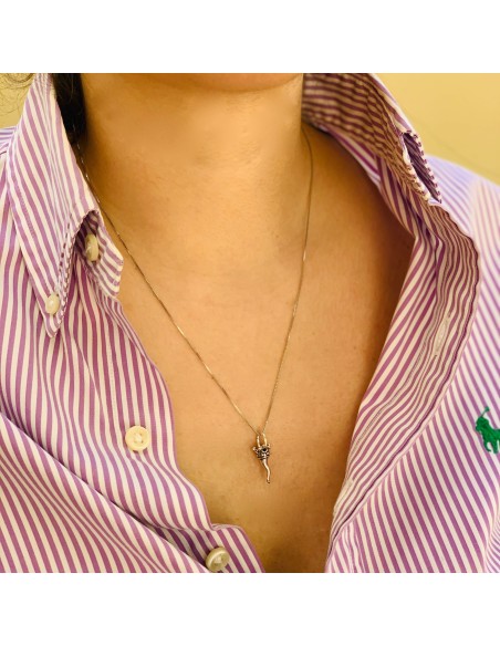 Collana Corno Corona in Argento 