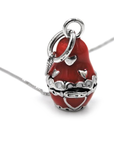 Matryoshka Enamelled Sterling Silver Necklace 