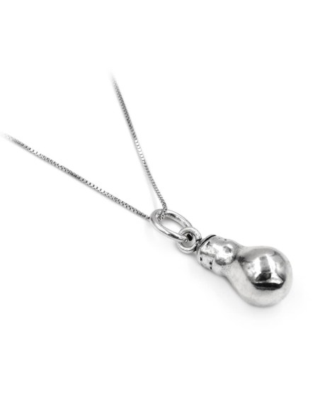 Bracciale Catena Donna in Argento 925 Rodiato con Ciondolo Doppio Cuore