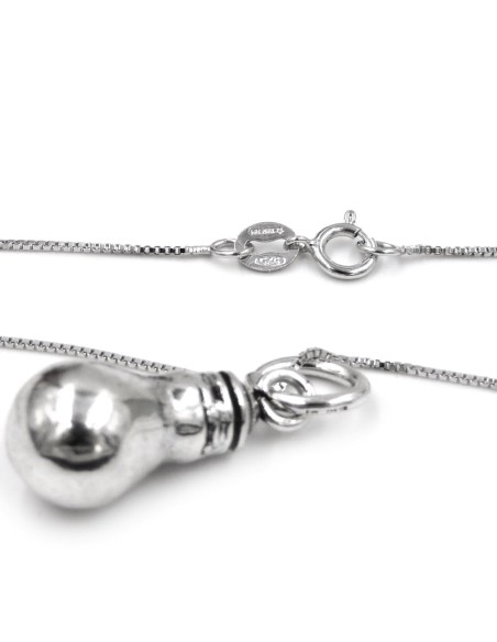 Sterling Silver Light Bulb Necklace 