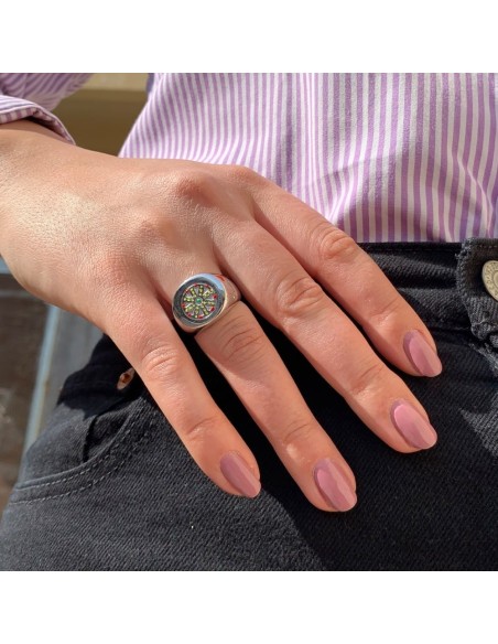 Sicilian Cart Sterling Silver Chevalier Ring 