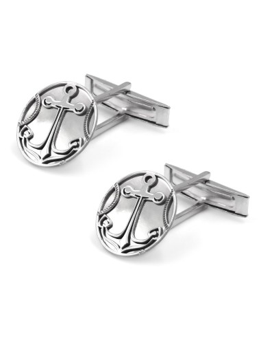 925 Sterling Silver Anchor Cufflinks 