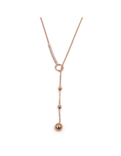 Rose Gold Plated Sterling Silver Spheres Necklace with... 2