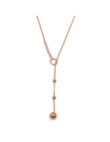 Collana Sfere in Argento Placcato Oro Rosa e...