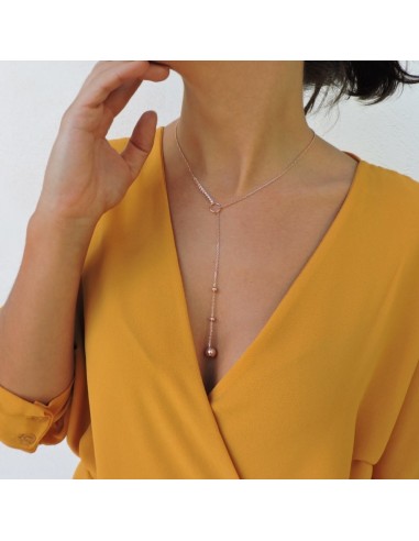 Collana Sfere in Argento Placcato Oro Rosa e...