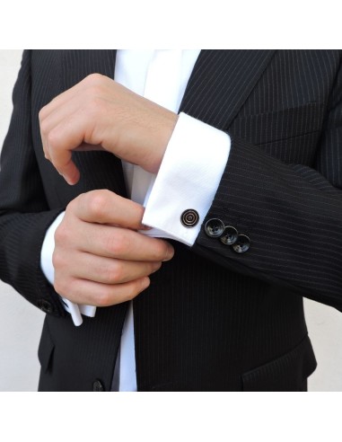 925 Sterling Silver Spiral Round Cufflinks 