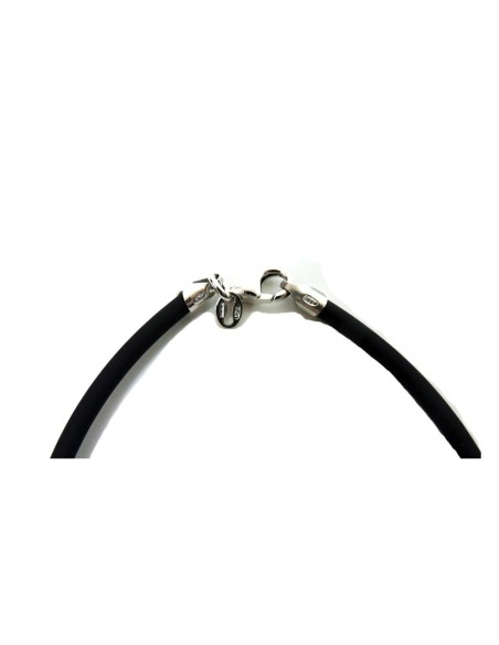 925 Sterling Silver and Rubber Bracelet White and Coppery  by Damiano Argenti