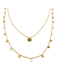 Gold Plated 925 Sterling Silver Hearts Double Necklace  2