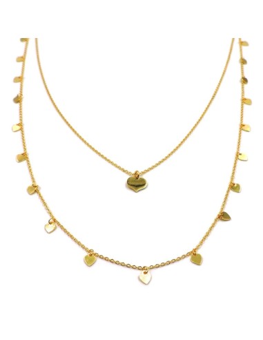 Gold Plated 925 Sterling Silver Hearts Double...