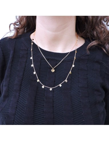 Doppia Collana Cuoricini Pendenti in Argento...