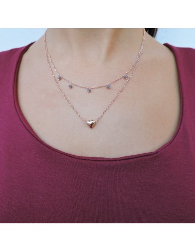 Rose Gold Plated Sterling Silver Heart Necklace...