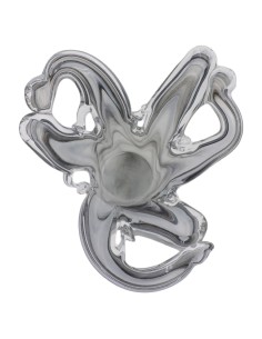  Murano Glas Vase Weiß und Taubengrau Vulkan 2