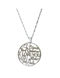 Collana in Argento 925 Con Ciondolo Ti Amo in tutte le...