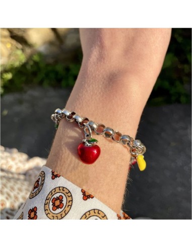 Enamelled 925 Sterling Silver Fuits Bracelet