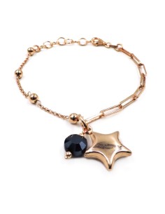 Rose Gold Plated Sterling Silver Star Bracelet with...