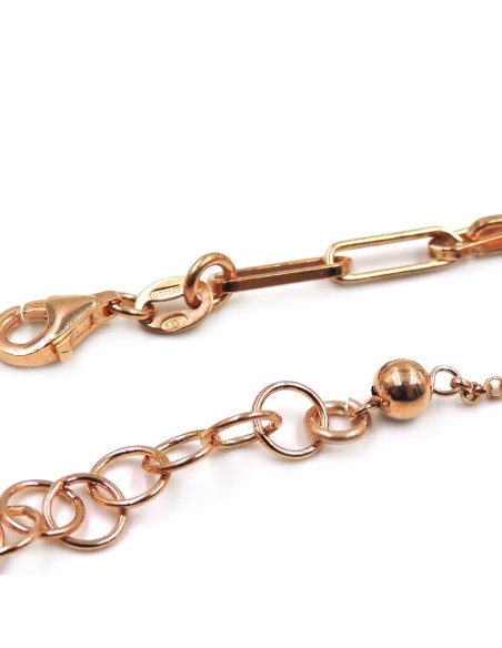 Armband aus 925er Rosé-Silber mit Stern und violettem Stein