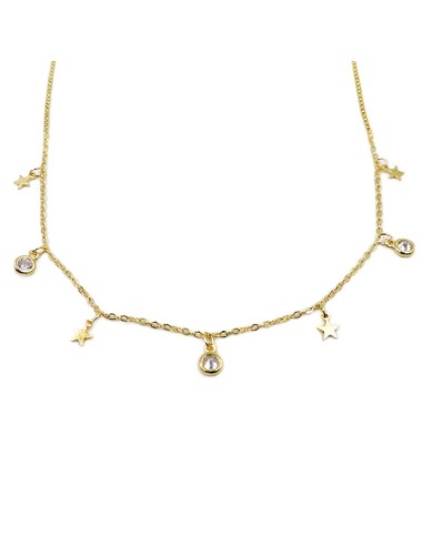 Gold Plated Sterling Silver Stars Necklace...