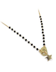 Gold Plated Sterling Silver Handcuffs Star Necklace 