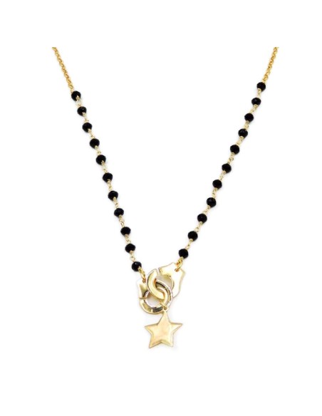Bracciale Catena Donna in Argento 925 Rodiato con Ciondolo Doppio Cuore