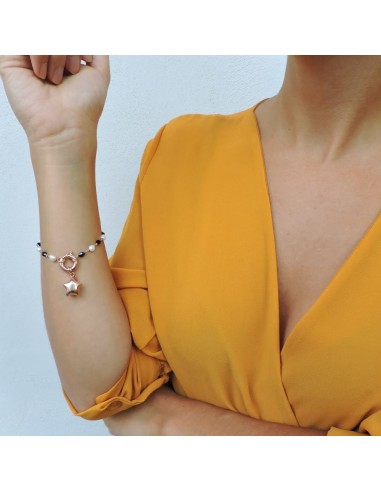 Star Bracelet with Pearls and Blue Zircons