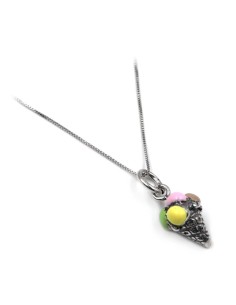 Collana Cono Gelato in Argento Smaltato