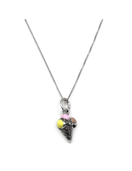 Enamelled Sterling Silver Ice Cream Necklace