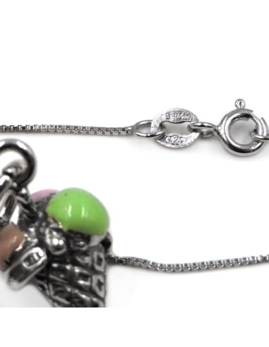 Bracciale Catena Donna in Argento 925 Rodiato...