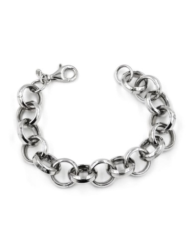 Bracciale Catena ad Anelli Spessi in Argento 925  