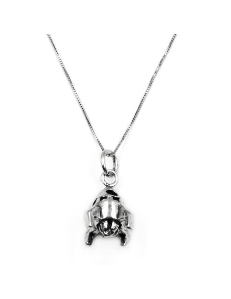Bracciale Catena Donna in Argento 925 Rodiato con Ciondolo Doppio Cuore