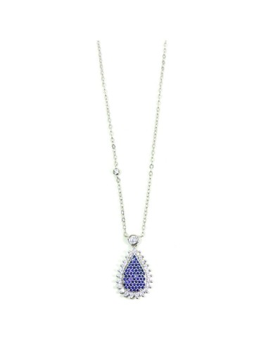 Collana in Argento 925 con Ciondolo Goccia Blu 