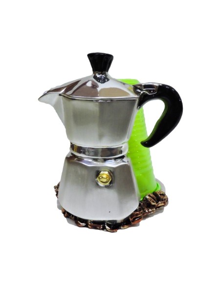 Silver Plated Resin Cupboard Sculpture with Coffee Pot by Argenteria MB