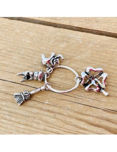 Solid Silver Lucky Pendants Keyring  2
