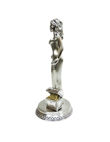 Scultura Dea Bendata con scrigno in Laminato...