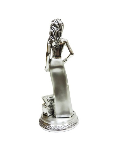 Lady Luck with Coffer Silver Plated Resin...